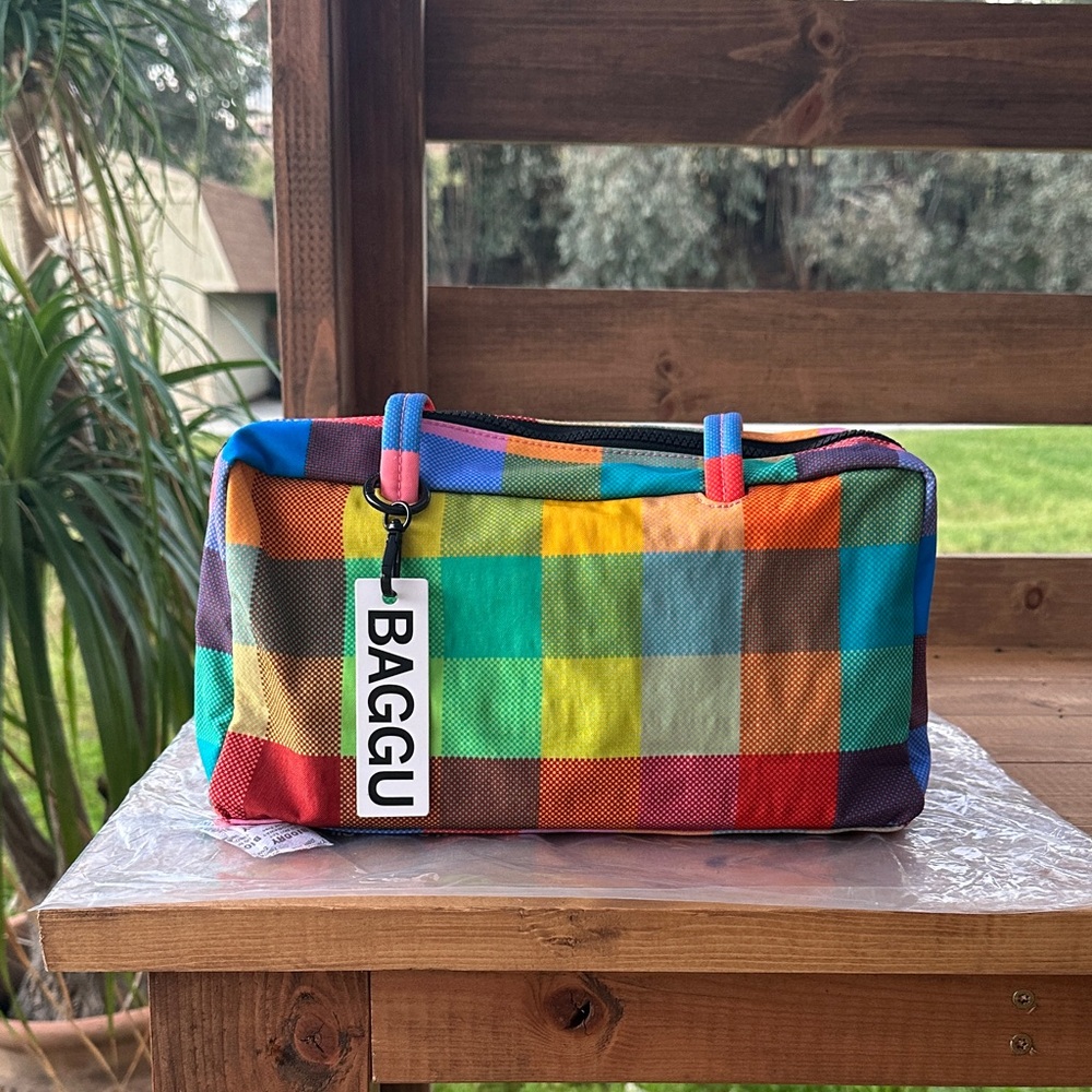 BAGGU Madras Bowler Bag